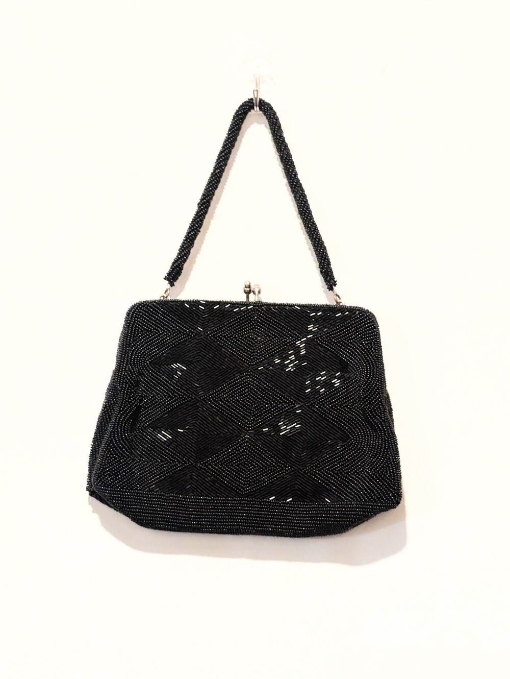 Vintage Black Gold Beaded Retro 50's Whimsy Goth Indie Bag
